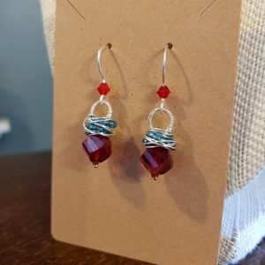 Artisan Red, White, and Blue Earrings